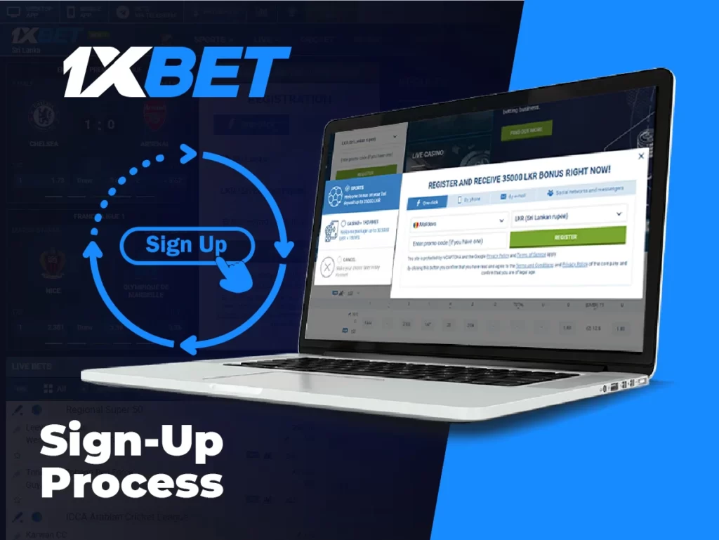 1xBet sign up process